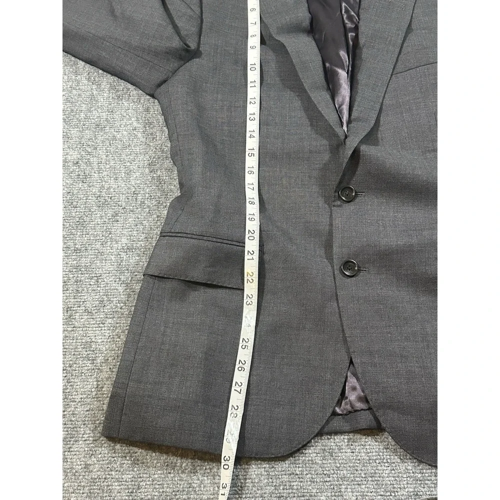 J Crew Mens Suit 40S Blazer 31x28 Slacks Grey Tollegno Wool Italian Fabric EUC